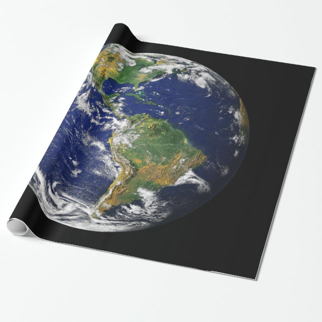 TIERRA del PLANETA del papel de embalaje brillante (Desenrollado)