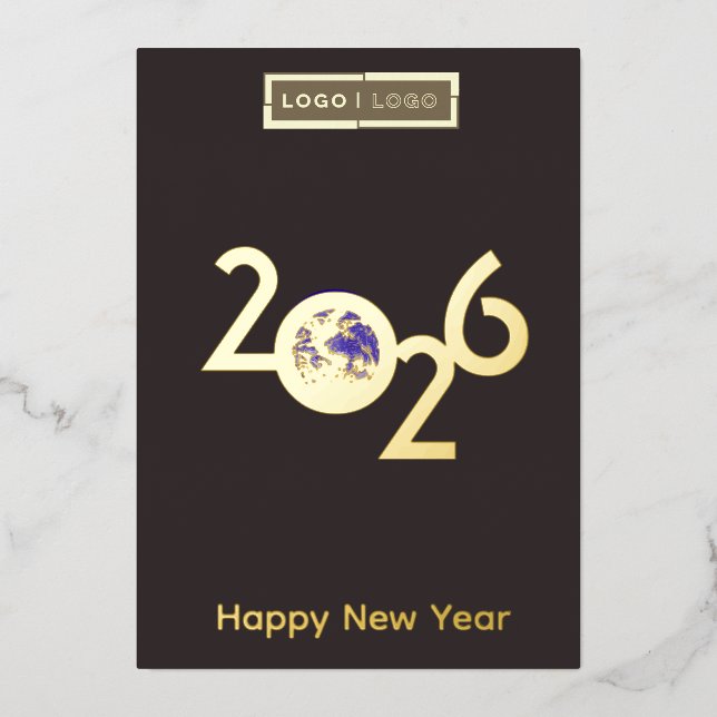 Tierra en 2026 - Tarjeta profesional de Año Nuevo (Anverso)