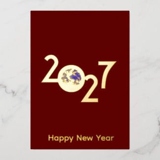Tierra en 2027 diseño minimalista tarjetas de año