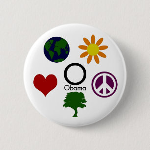 Tierra, flor, paz, árbol, amor, botón de Obama