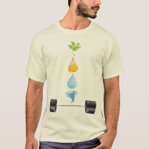 Tierra, fuego, agua, aire, camisa del HIERRO