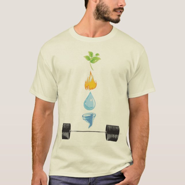 Tierra, fuego, agua, aire, camisa del HIERRO (Anverso)