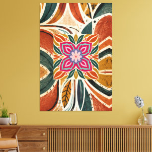 Tierra y Cielo Floral Simétrico de Arte Popular