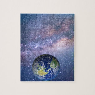 Tierra y galaxia - rompecabezas de la imagen