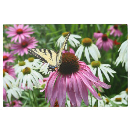 Tiger Swallowtail Mariposa Flor Metalizado arte de