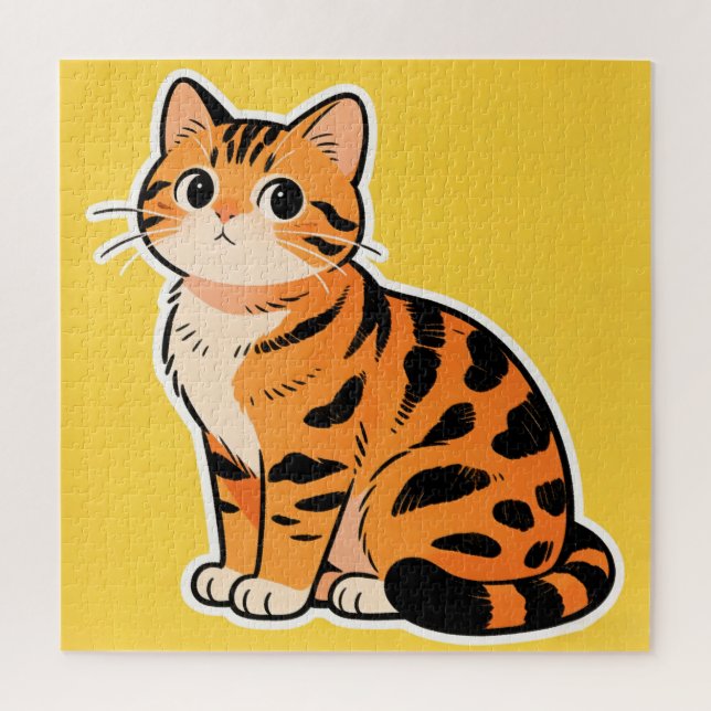 Tiger Tabby Cat Puzzle (Vertical)