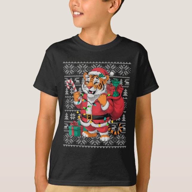 Tiger Xmas Sweater Style Ugly Santa Bengal Tiger C (Anverso)