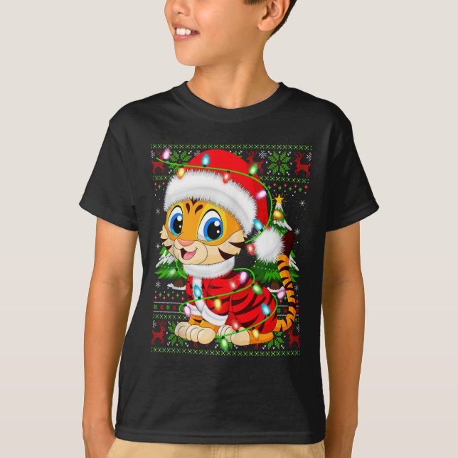 Tiger Xmas Sweater Style Ugly Santa Tiger Christin (Anverso)