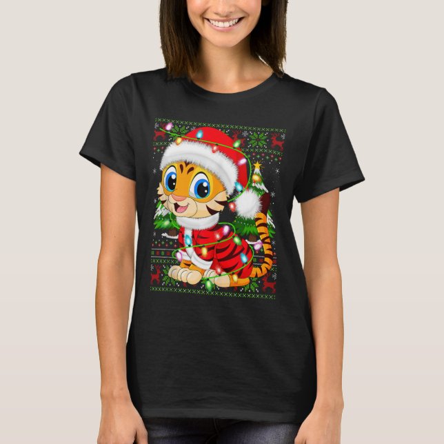 Tiger Xmas Sweater Style Ugly Santa Tiger Christin (Anverso)