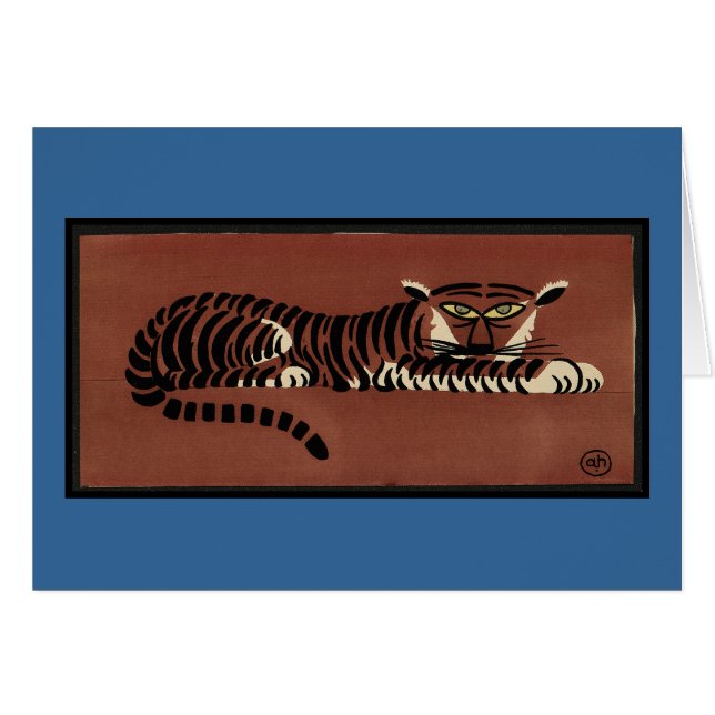 Tigre - anticuario, ilustracion de libro colorido (Anverso (Horizontal))