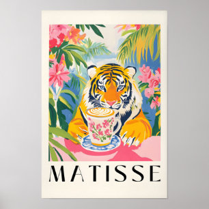 Tigre bebiendo café, impresión de Henri Matisse, K