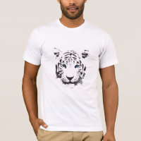 Tigre blanco con la camiseta gráfica Guay con ojos