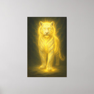 Tigre Blanco Divino Dorado – Arte de Fantasía Prem