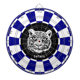 Tigre Blanco en Blanco y Azul Marino Tablero de Da