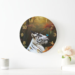 Tigre Blanco Esos Momentos Amantes, Reloj De Pared