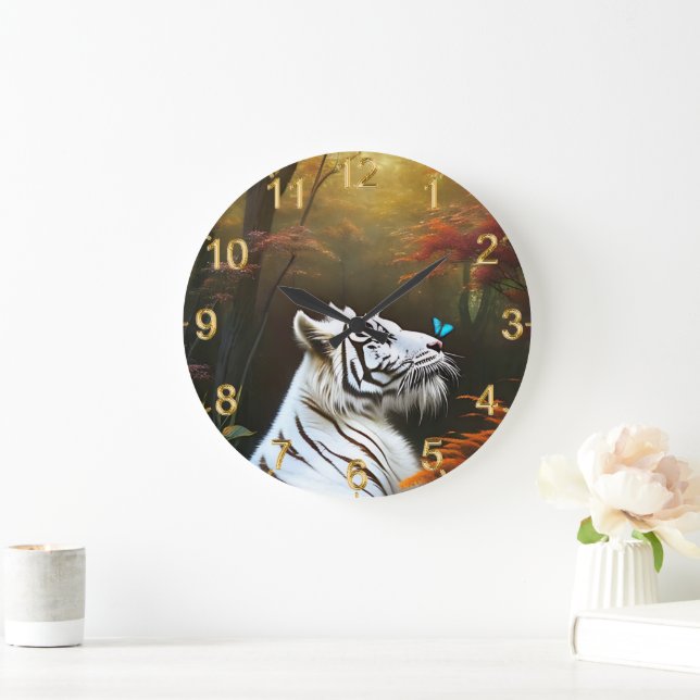 Tigre Blanco Esos Momentos Amantes, Reloj De Pared (Hogar)