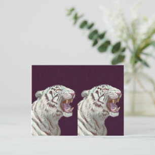 Tigre Blanco Majestuoso – Diseño de Tarjeta Postal