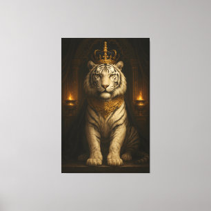 Tigre Blanco Real • Lujo Lienzo de Arte Fino
