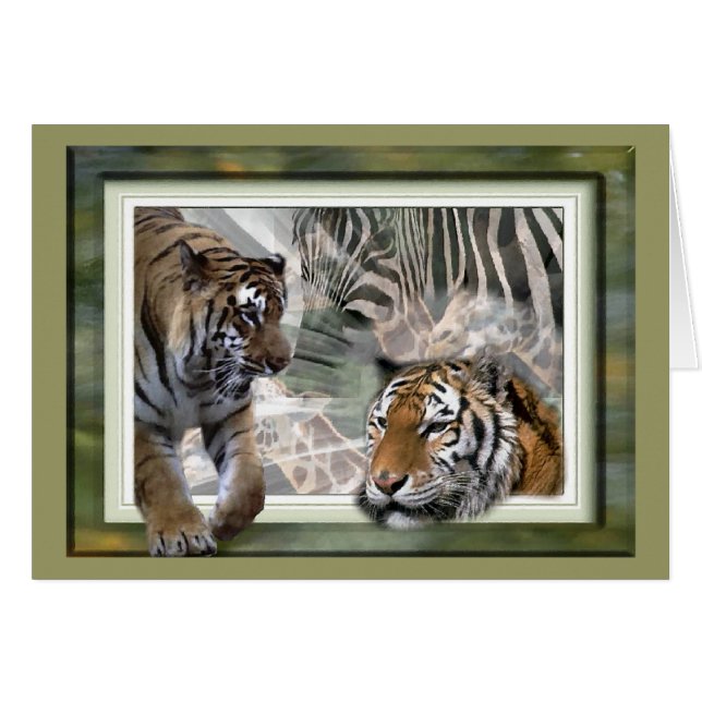 Tigre, cebra, jirafa, amantes de los regalos (Anverso (Horizontal))