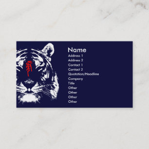 Tigre chino del zodiaco en tarjeta de visita del