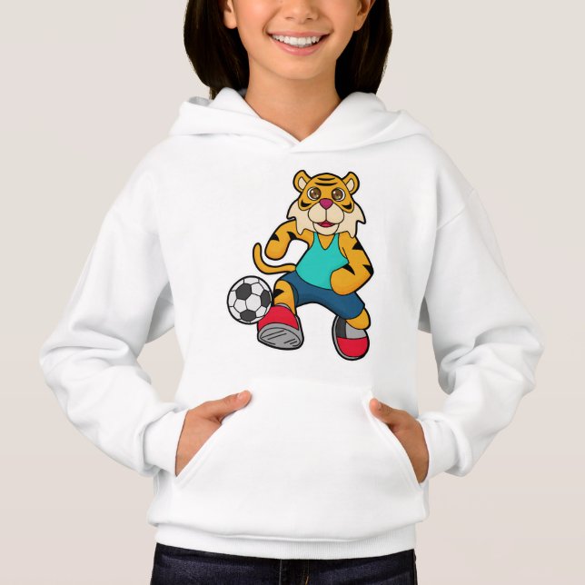 Tigre como jugador de fútbol con balón de fútbol (Anverso)