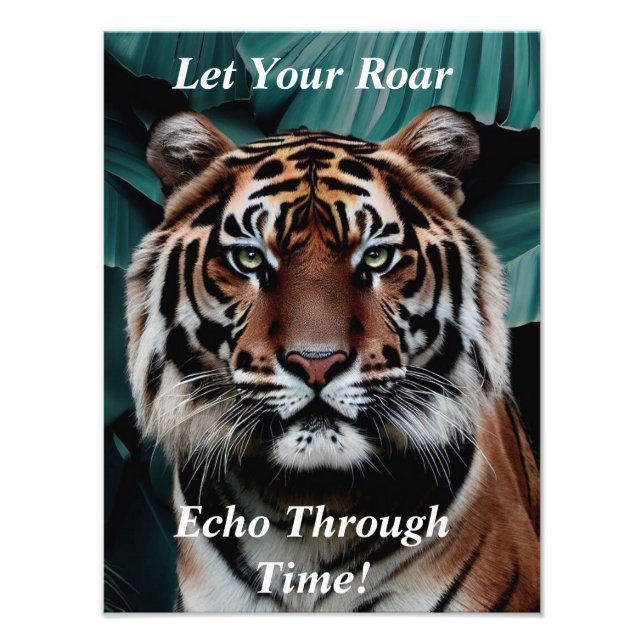 Tigre con fondo tropical Foto Ampliación (Frente)