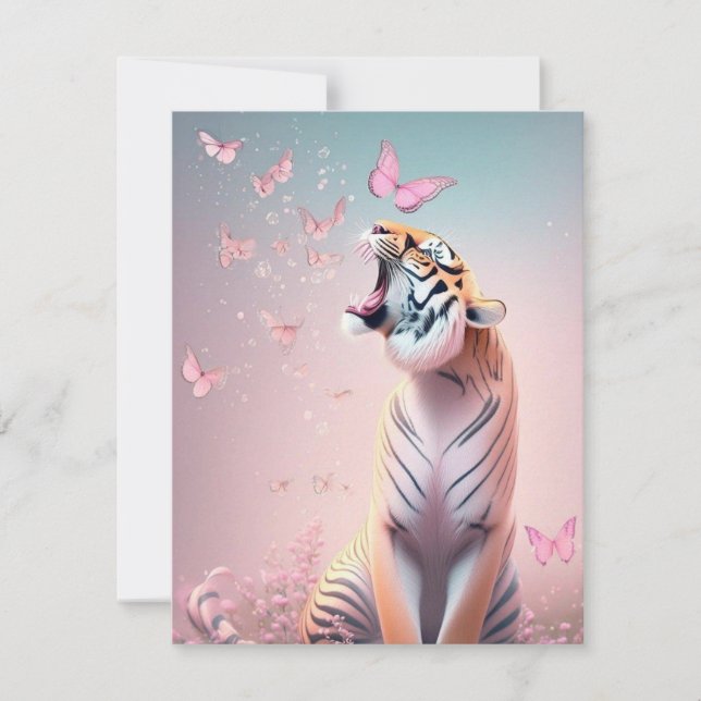 Tigre con mariposas (Anverso)