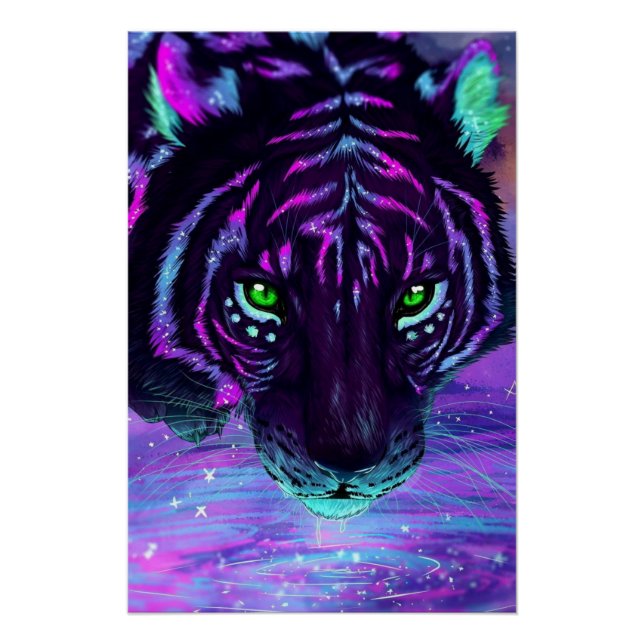 TIGRE CON POSTER DE COLORES CLAROS (Anverso)