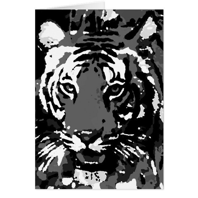 Tigre de arte pop blanco negro (Frente)