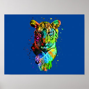 Tigre de arte pop colorido