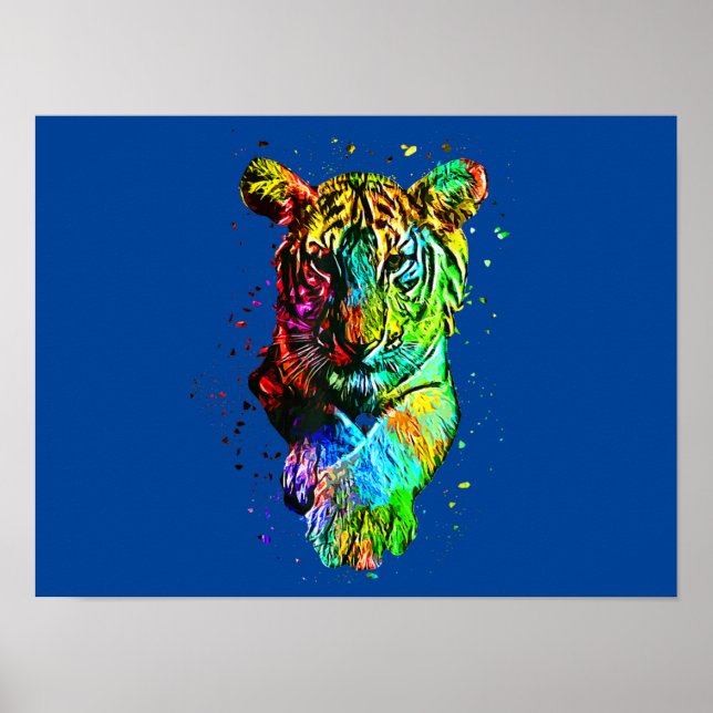 Tigre de arte pop colorido (Frente)