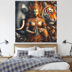tigre de elefante de arte espiritual