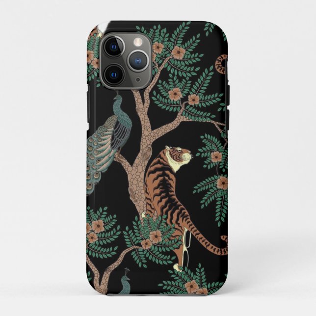 Tigre de época y Funda de pavo real (Reverso)