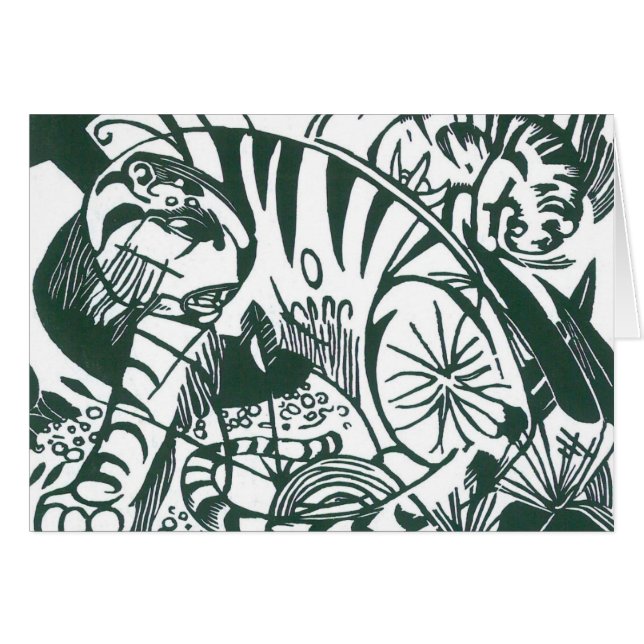 Tigre de Franz Marc, arte expresionista vintage (Anverso (Horizontal))