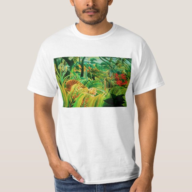 Tigre de Henri Rousseau en una camiseta tropical (Anverso)