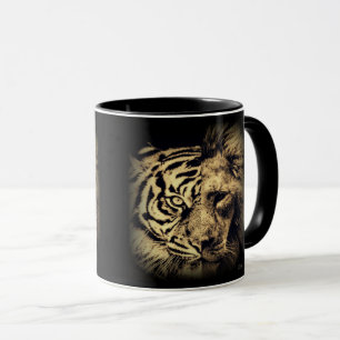 Tigre de león 2 en 1 taza