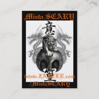 Tigre de Mista y tarjeta de visita ASUSTADIZOS del