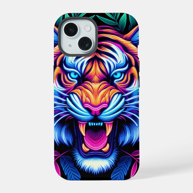 Tigre de neón y hojas de la selva (Reverso )