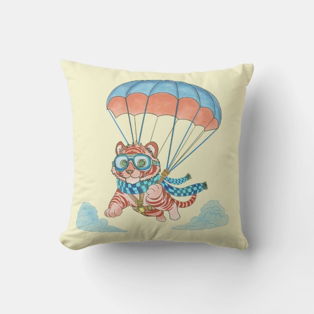 Tigre de paracaídas de Cojín decorativo (Anverso)
