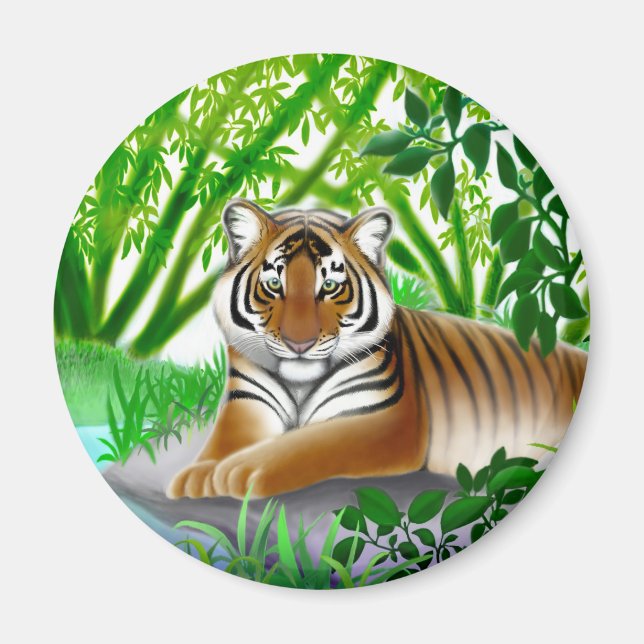 Tigre de Sumatra en el imán de la jungla de Bambú (Frente)