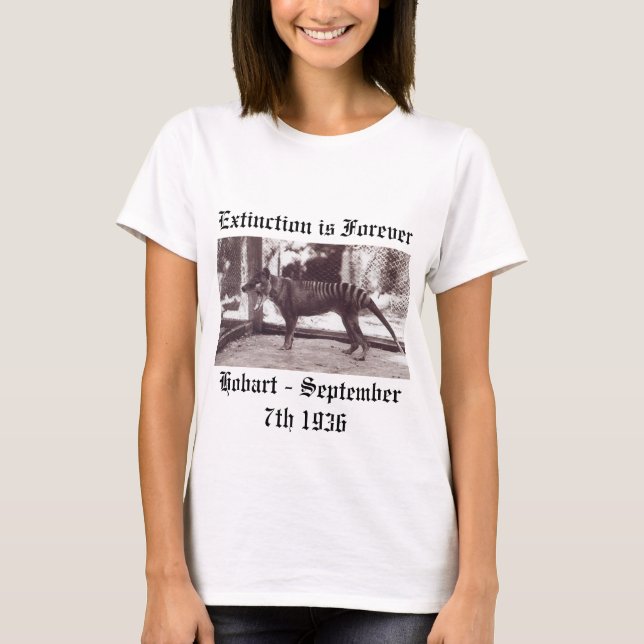 Tigre de Tasmania, camiseta de té de extinción de  (Anverso)