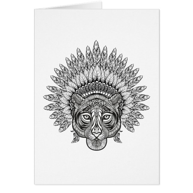 Tigre dibujado mano en estilo (Frente)