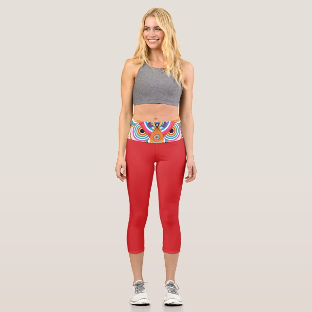 Tigre Dragón Mandala Capri Leggings (Anverso)