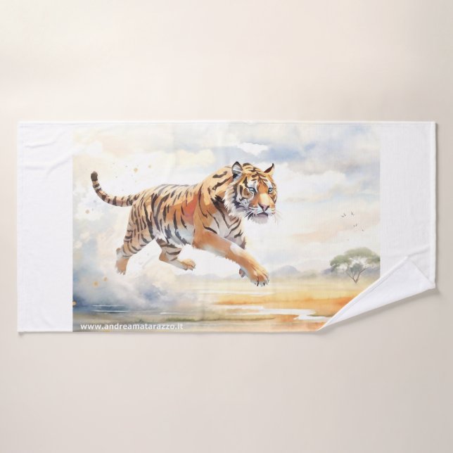 Tigre en acción (Toalla de baño)