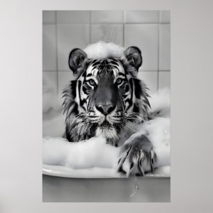 Tigre en Bañera Imprimir, Arte de Baño de Animal D