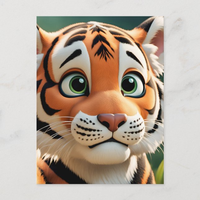 Tigre en el anime de la jungla, postal (Anverso)