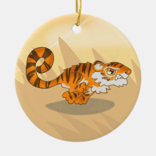 Tigre en el ornamento cerámico de caza