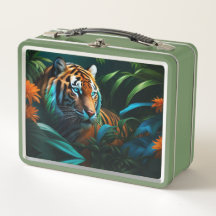 Tigre en la selva Metalizado Lunchbox