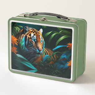Tigre en la selva Metalizado Lunchbox