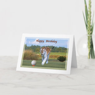 Tigre en la tarjeta de cumpleaños del campo de